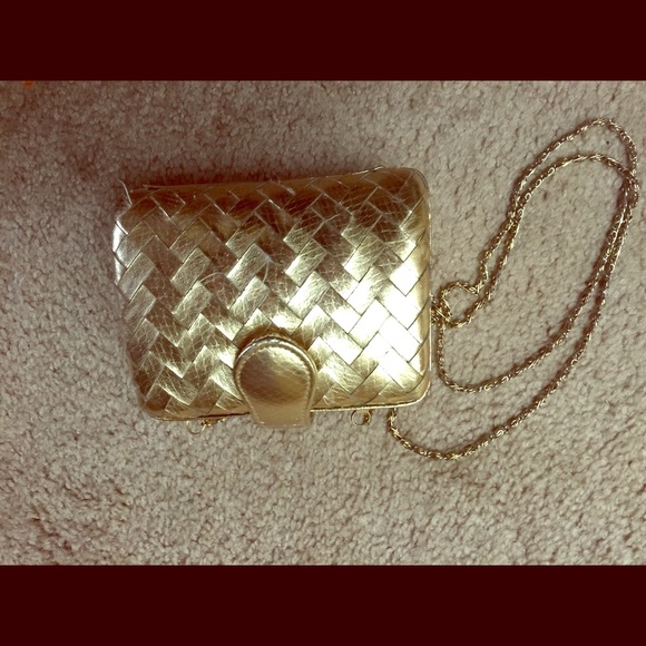 Gold vintage clutch purse.