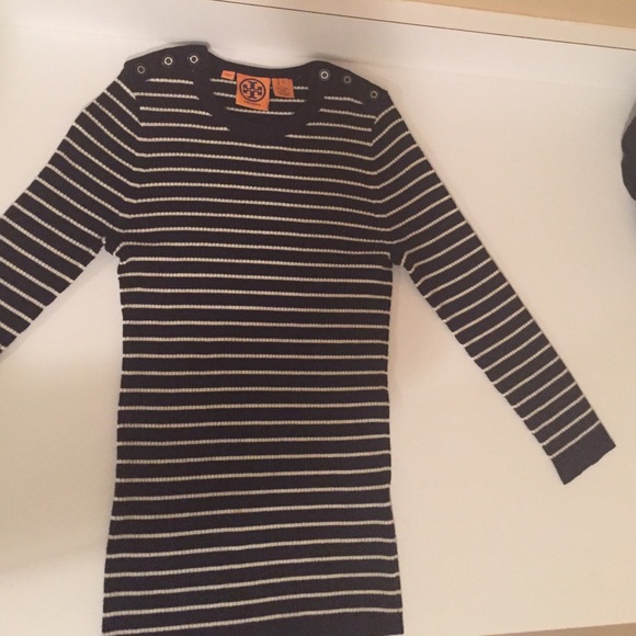 Tori Burch black and white striped fall sweater!