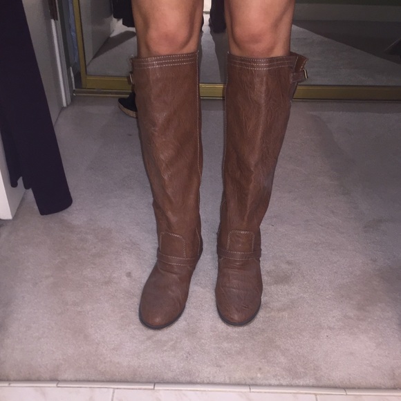 Brown knee high boots