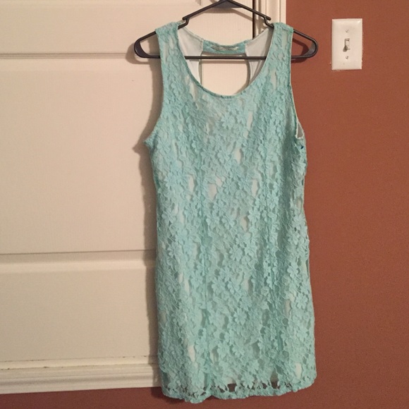 Size medium cute Aqua lace dress