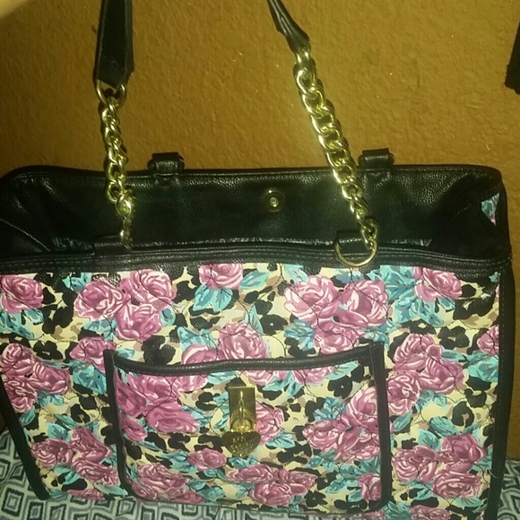 Betsey johnson cheetah rose tote