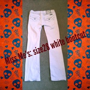 MISS ME size 28 white bootcut jeans