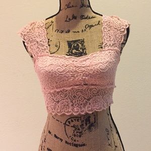 Foreign Exchange pink floral crop top