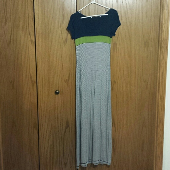 Navy Striped Maxi Dress