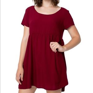 American apparel maroon baby doll dress