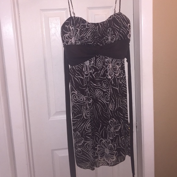 Brown & Cream spaghetti strap dress