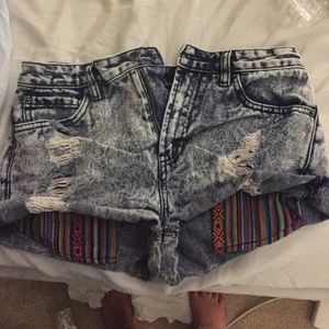 Forever 21 tribal print denim shorts