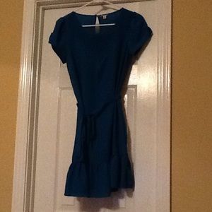 I Love H81 Belted Dress with Rhinestone Detailing