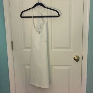 Sheinside white laced back cutout body con dress