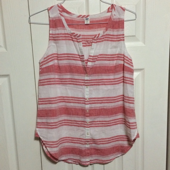Old Navy Red and White Stripe Tunic Top