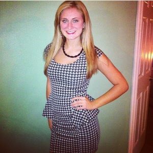 Black and white peplum dress