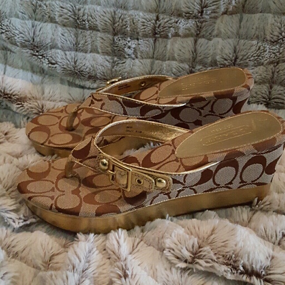 Coach Shoes - Gracie Gold Wedges