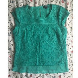 The Limited green lace top