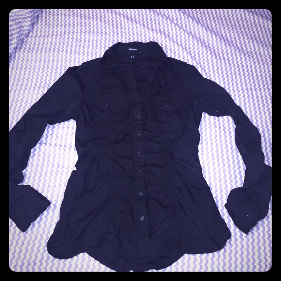 Express black button up