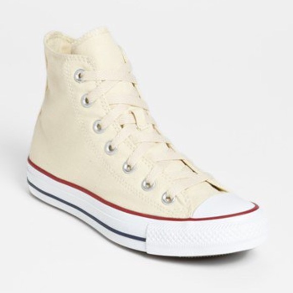 Cream converse all star high tops