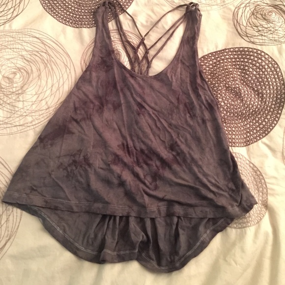 High to low cropped racer tank