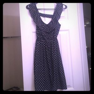 Retro Navy blue Polka dot dress.