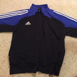 Adidas Running Full Zipper Jacket Black and Blue