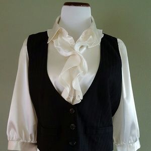 Satin blouse/ vest combo.