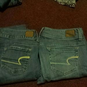 Two pairs of American Eagle jeans