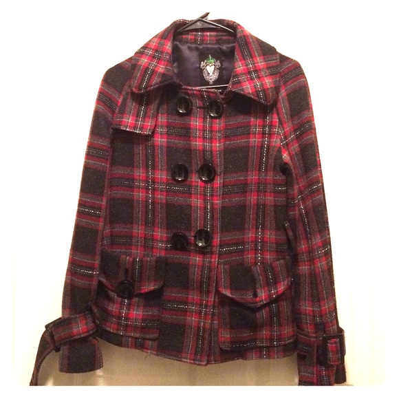 Plaid wool coat
