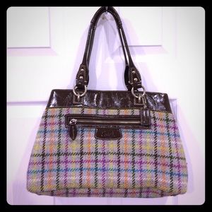Coach Wool & Leather Handbag