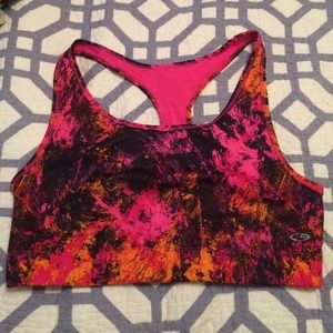 Graphic pink XL sports bra reversible