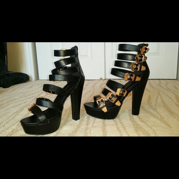 Black Strappy Heels