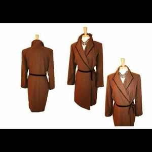 SOLD: Liz Claiborne Brown Tweed Wrap Dress