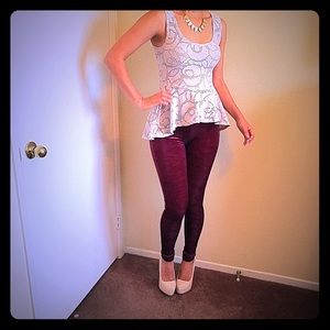 NWOT XS Burgundy velvet leggings from Nordstrom