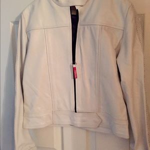White Leather Italian jacket ( runs small )