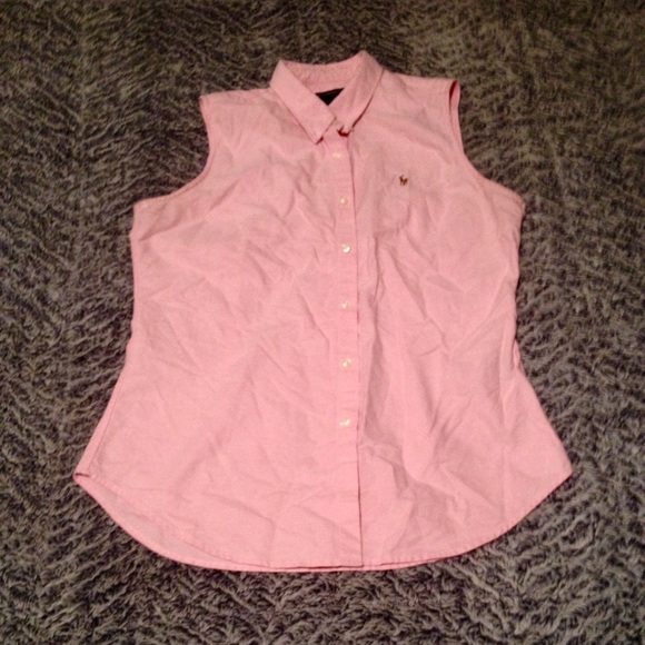 Ralph Lauren sleeveless pink polo sport shirt