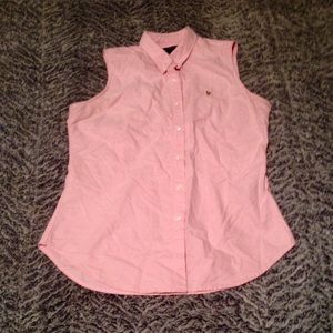 Ralph Lauren sleeveless pink polo sport shirt