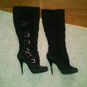Black knee high boots