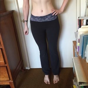 New balance yoga pants with foldover waistband