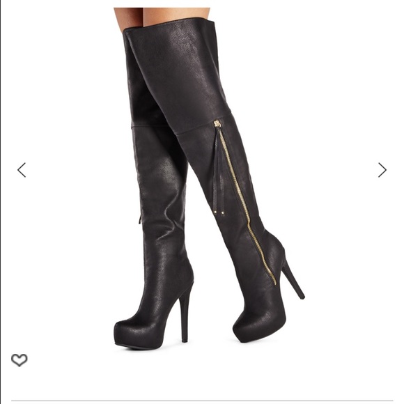 Lush Shoes - Black Knee High Boots
