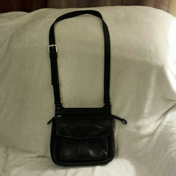 Black leather fossil purse