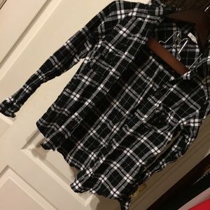 Black and white plaid shirt