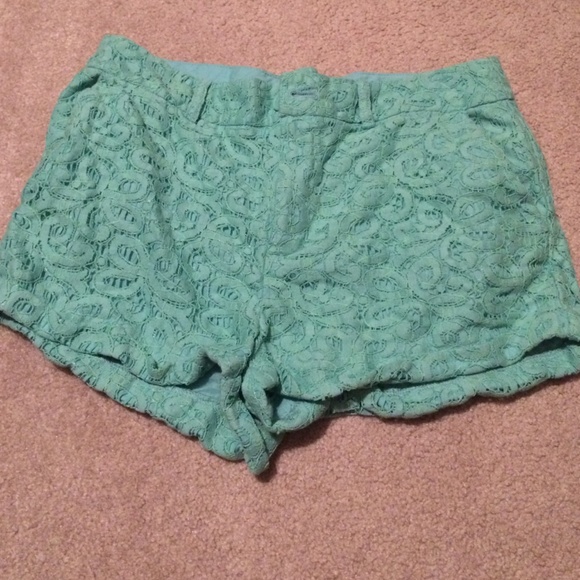 Adorable mint green lace shorts