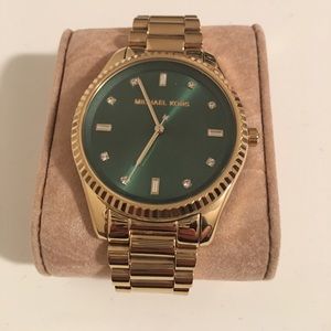 Michael Kors Blake Gold Tone Glitz Green Dial