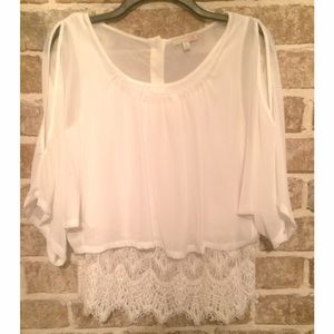 Gianni Bini Sheer white blouse