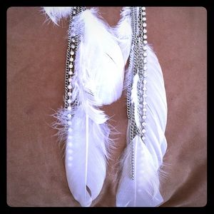 Shoulder Duster feather dangle earrings