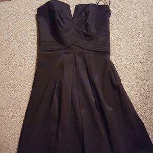 Black White strapless  black cocktail dress