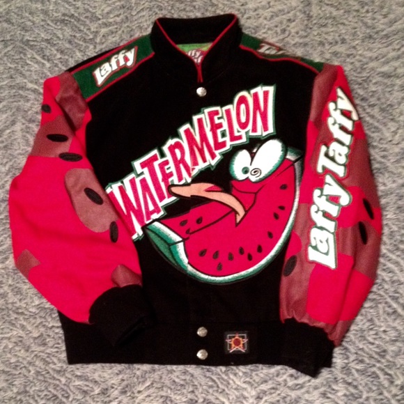 Laffy Taffy watermelon racing jacket w leather