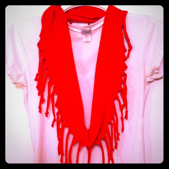 Red handmade scarf