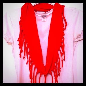 Red handmade scarf
