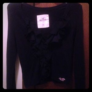 Hollister Button-Up Cardigan with Ruffle detail.