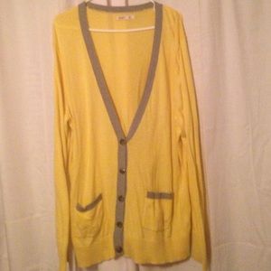 Yellow Boyfriend Cardigan