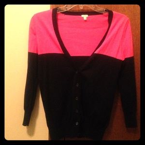 Pink & Navy Button-Up Cardigan!