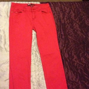 Red cigarette mid rise jeans!